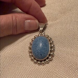Elegant Blue Stone Pendant 925